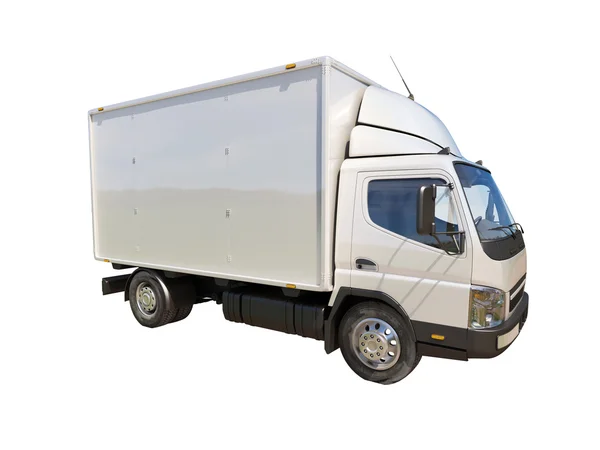 Camion de livraison commercial blanc — Photo