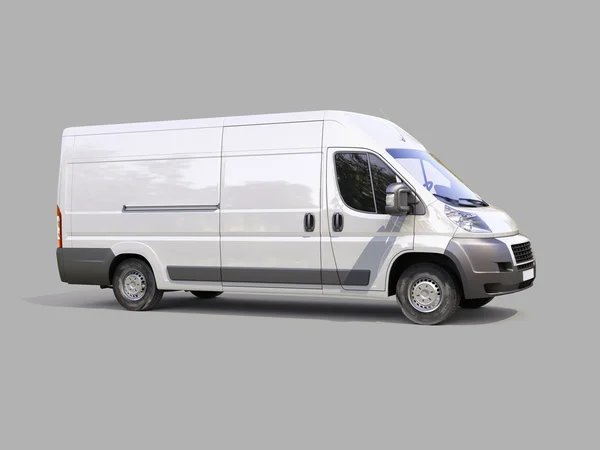 Biały handlowych dostawy van — Zdjęcie stockowe
