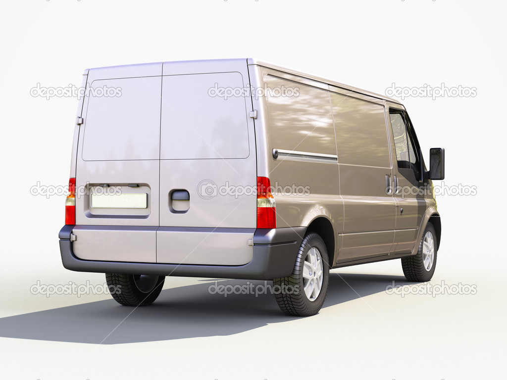 Gray commercial delivery van