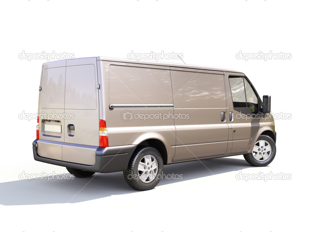 Gray commercial delivery van