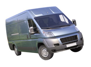 izole mavi ticari teslimat van