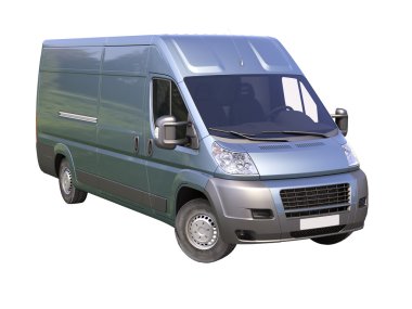 izole mavi ticari teslimat van