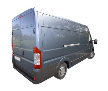 izole mavi ticari teslimat van