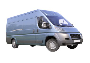 izole mavi ticari teslimat van