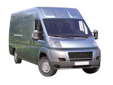 izole mavi ticari teslimat van
