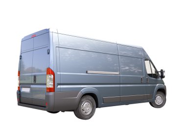 izole mavi ticari teslimat van