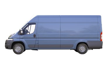 izole mavi ticari teslimat van