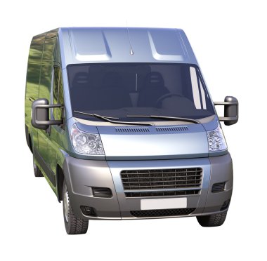 izole mavi ticari teslimat van