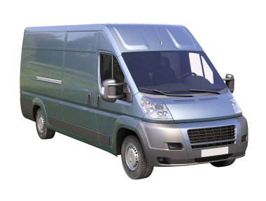 izole mavi ticari teslimat van