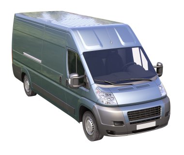 izole mavi ticari teslimat van