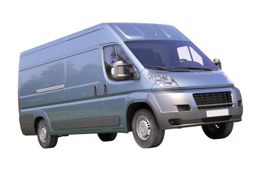 izole mavi ticari teslimat van