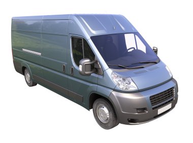 izole mavi ticari teslimat van