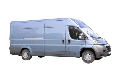 izole mavi ticari teslimat van