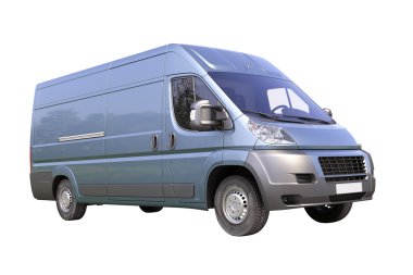 izole mavi ticari teslimat van