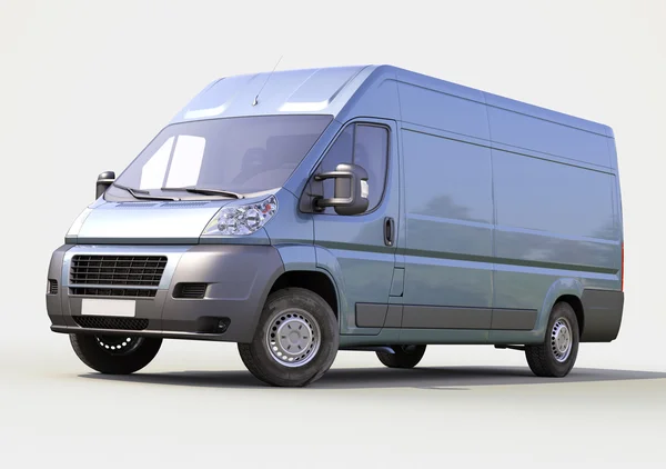 Blue commercial delivery van