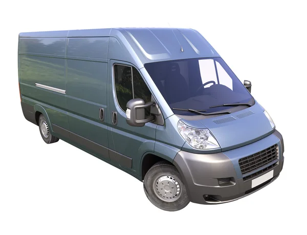 Blue commercial delivery van isolated — Stock Photo, Image