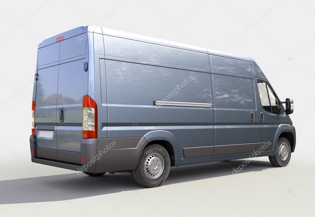 Blue commercial delivery van