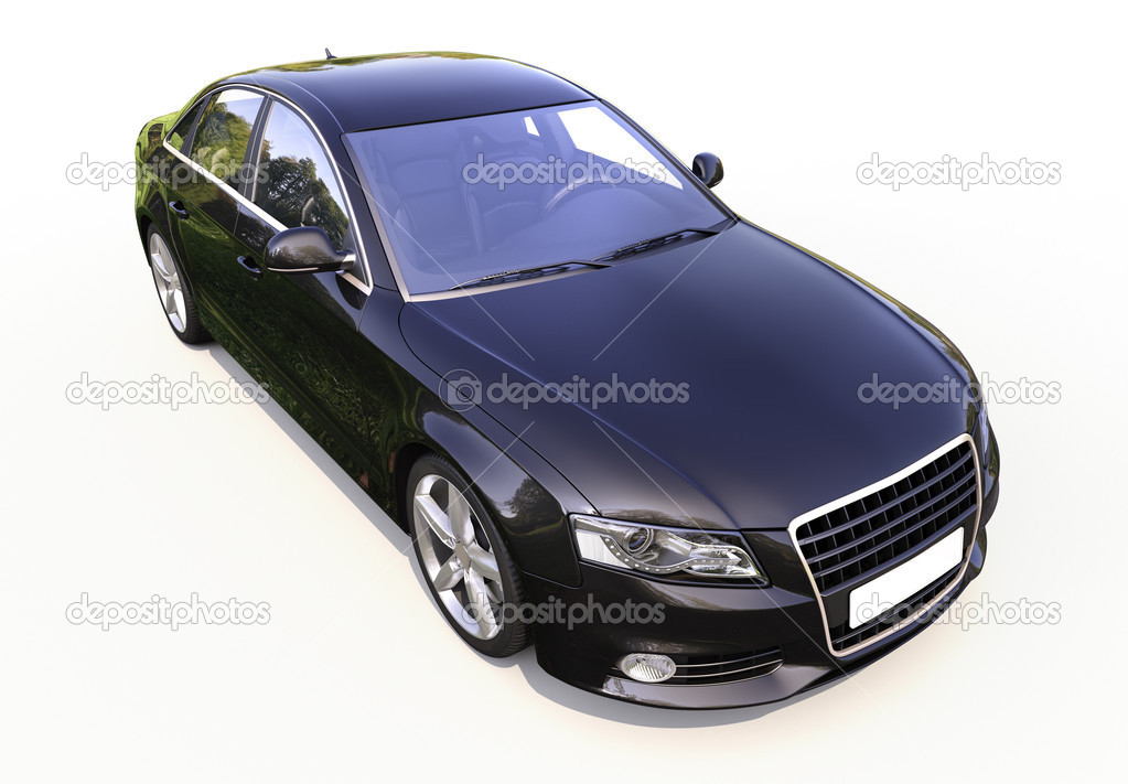 Modern car on a light background