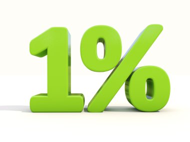 1 percentage rate icon on a white background clipart