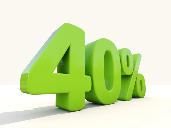 Ícone de taxa percentual 40 em um fundo branco — Fotografia de Stock