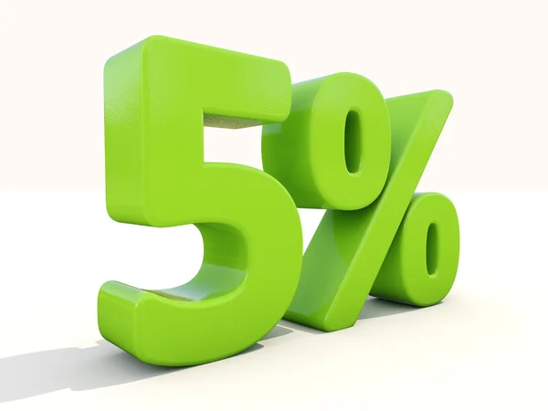 Ícone de taxa percentual 5 em um fundo branco — Fotografia de Stock