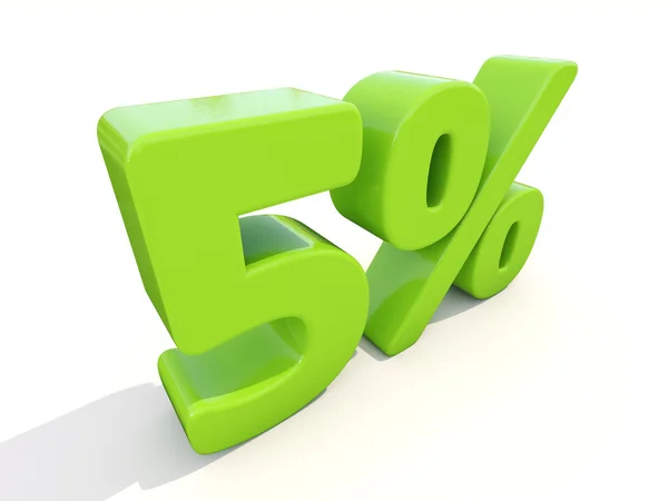 Ícone de taxa percentual 5 em um fundo branco — Fotografia de Stock