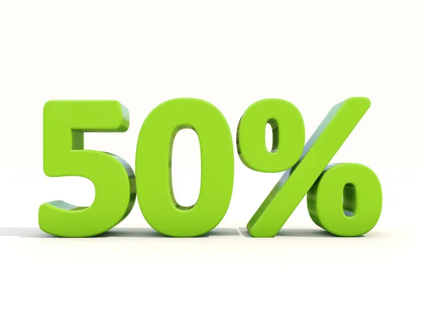 50 percentage tarief pictogram op een witte achtergrond — Stockfoto