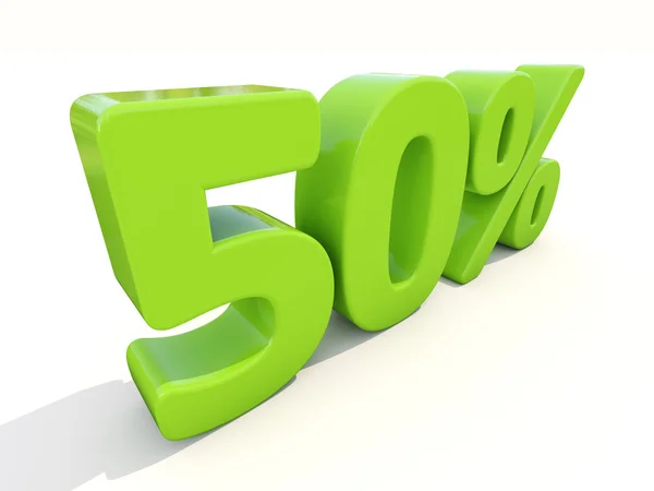 Ícone de taxa percentual 50 em um fundo branco — Fotografia de Stock