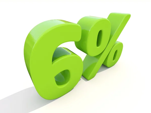 Ícone de taxa percentual 6 em um fundo branco — Fotografia de Stock