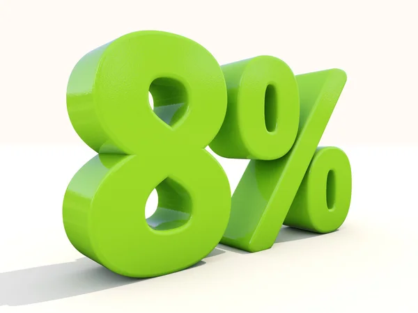 8 percentage tarief pictogram op een witte achtergrond — Stockfoto