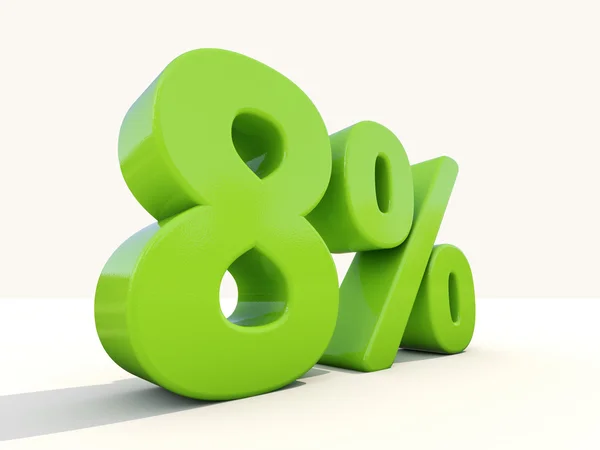 8 percentage tarief pictogram op een witte achtergrond — Stockfoto
