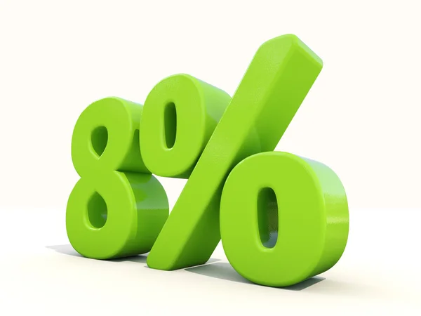 8 percentage tarief pictogram op een witte achtergrond — Stockfoto