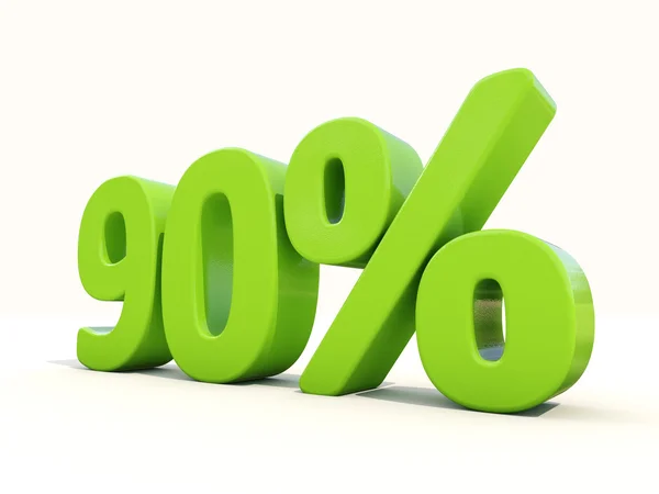 90% Rate-Symbol auf weißem Hintergrund — Stockfoto