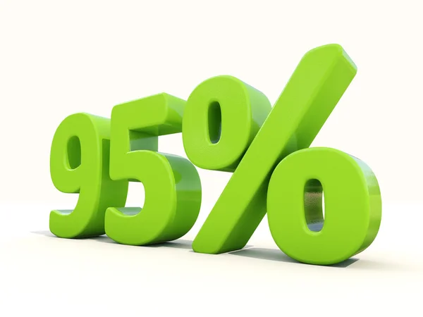 95% Rate-Symbol auf weißem Hintergrund — Stockfoto