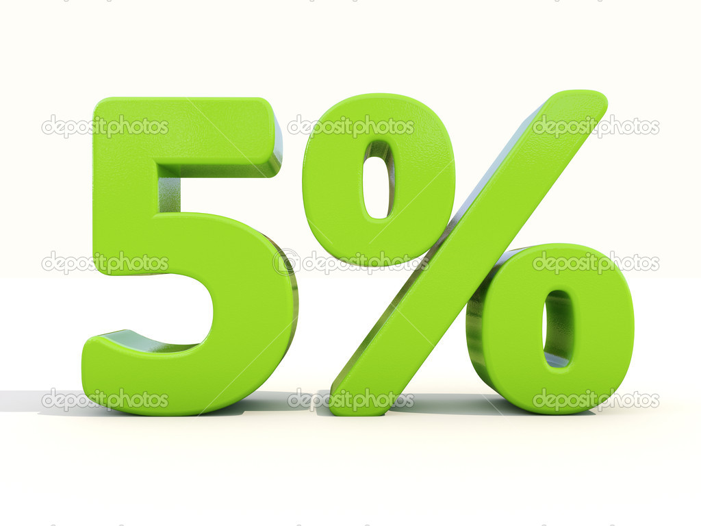 5 percentage rate icon on a white background
