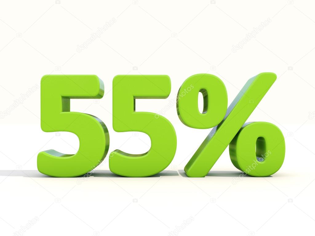 55 percentage rate icon on a white background