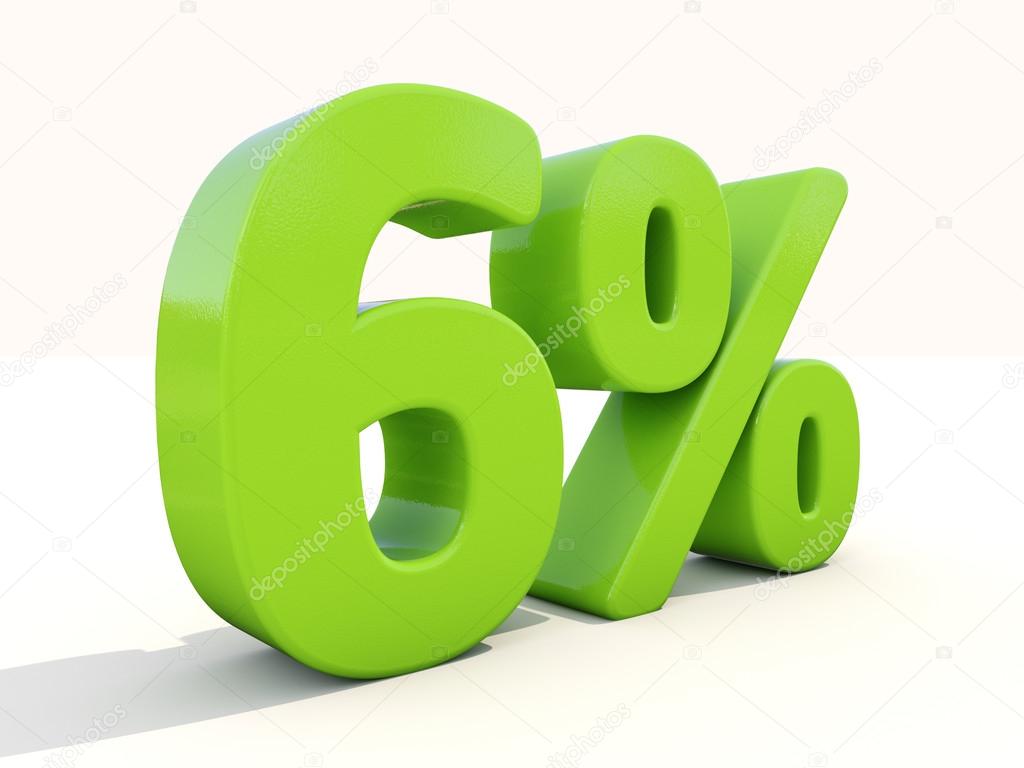 6 percentage rate icon on a white background