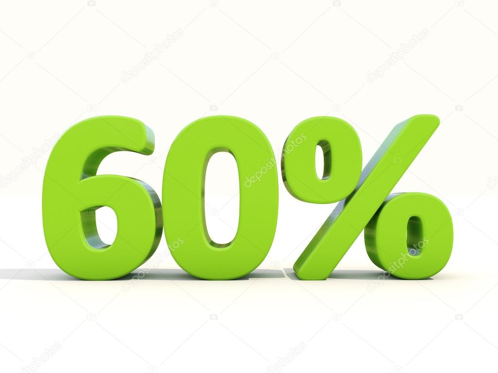 60 percentage rate icon on a white background