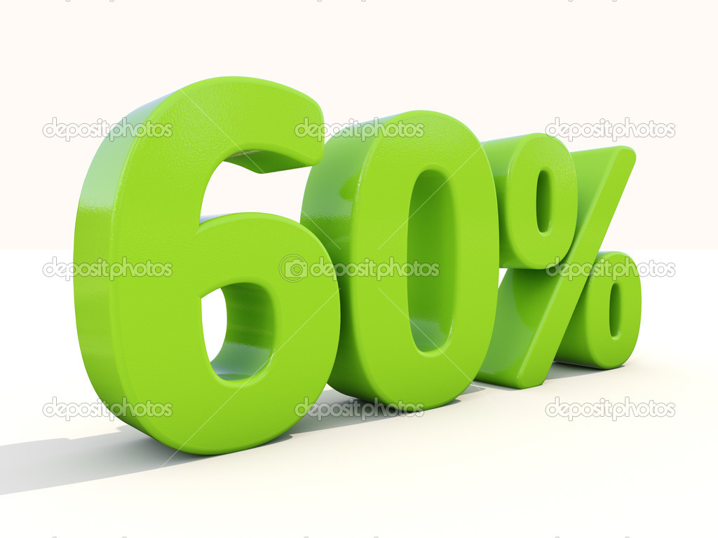 60 percentage rate icon on a white background