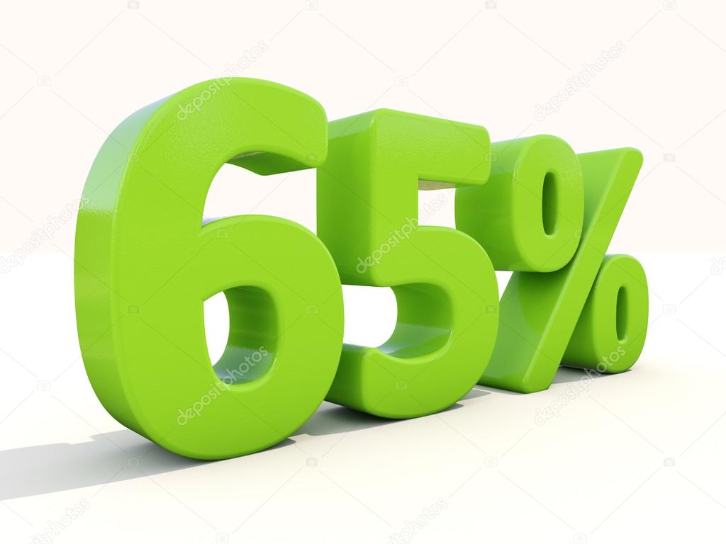 65 percentage rate icon on a white background