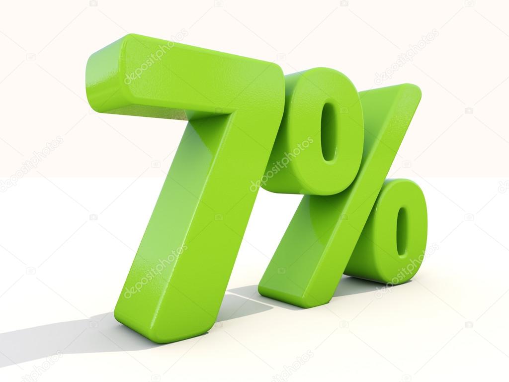 7 percentage rate icon on a white background