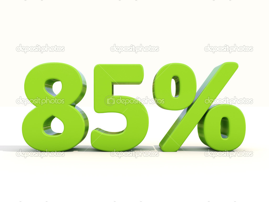 85 percentage rate icon on a white background