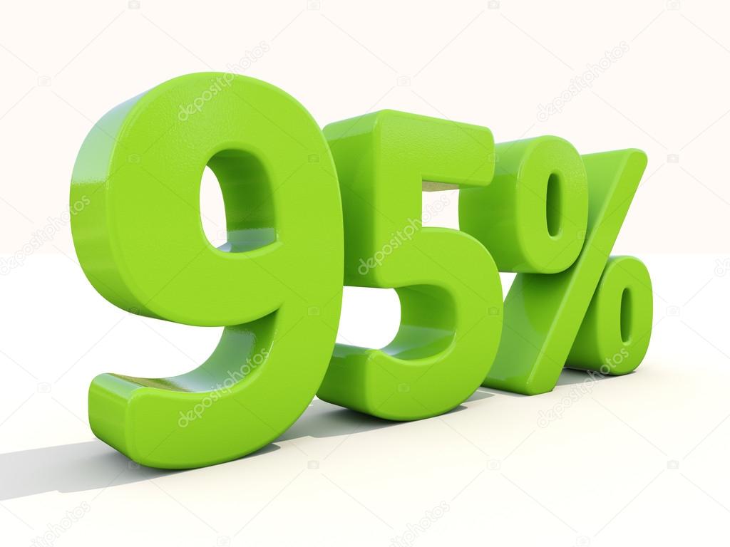95 percentage rate icon on a white background