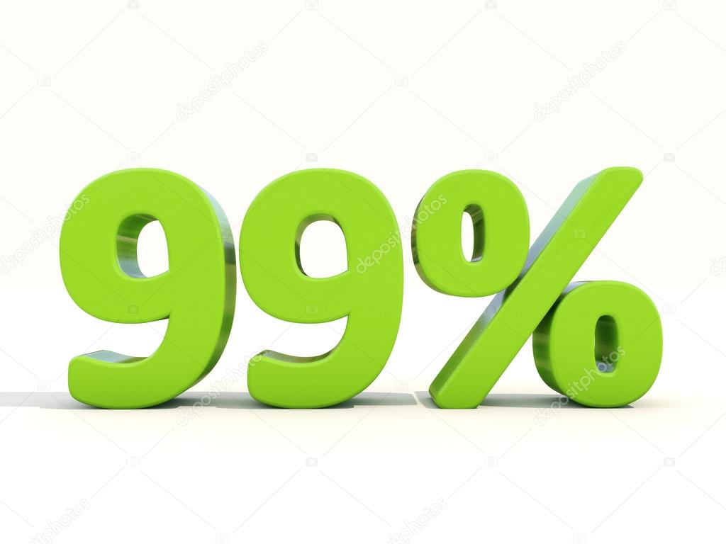 99 percentage rate icon on a white background