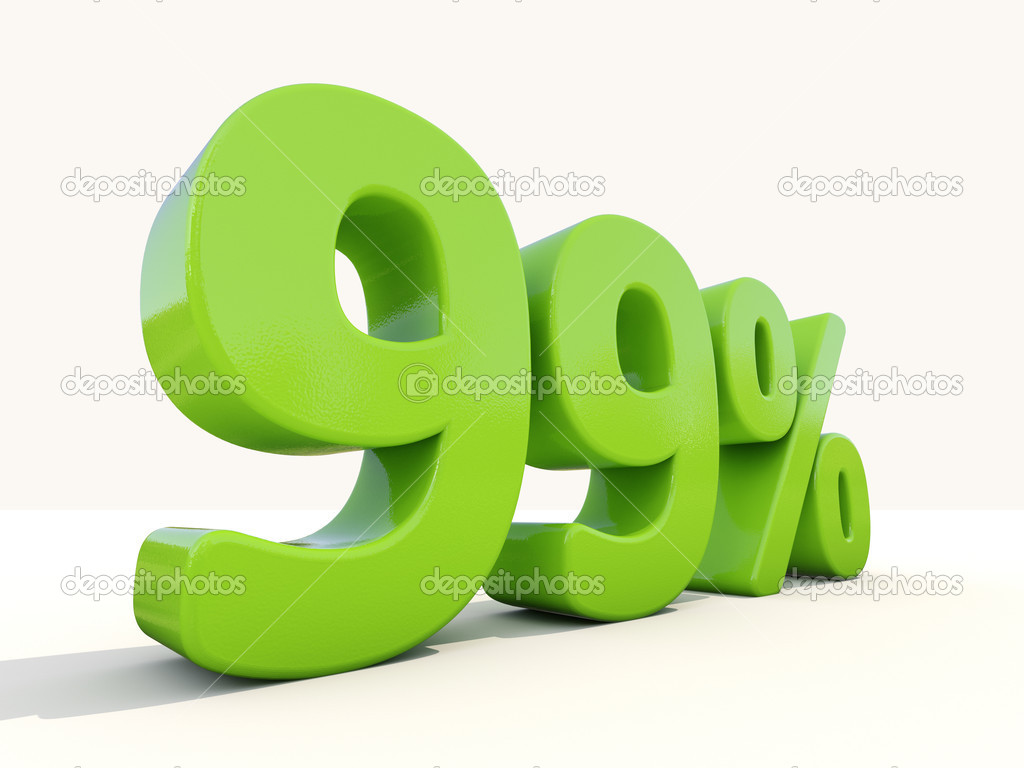 99 percentage rate icon on a white background