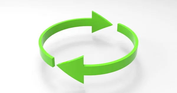 グリーンエコリサイクル矢印、リサイクルアイコンと矢印と回転サイクルシンボル — ストック写真