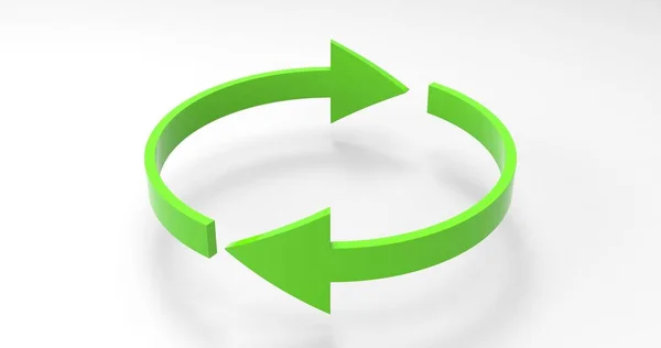 Green Eco Recycle Arrows, Icône recyclée et symbole de cycle de rotation avec flèches — Photo