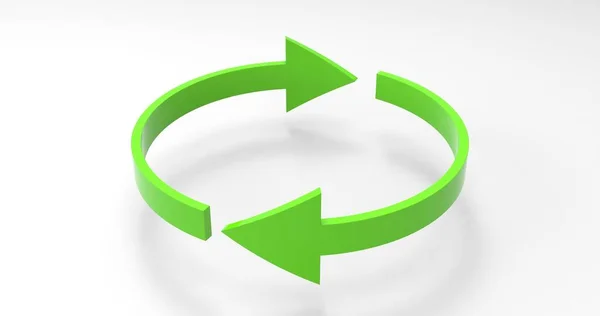 Green Eco Recycle Arrows, Recycled Icon and Rotation Cycle Symbol with Arrows Stock Image