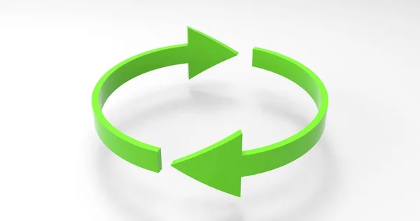 Green Eco reciclar flechas, Icono reciclado y el símbolo del ciclo de rotación con flechas — Foto de Stock