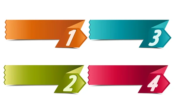 4 number banners — Stock Vector